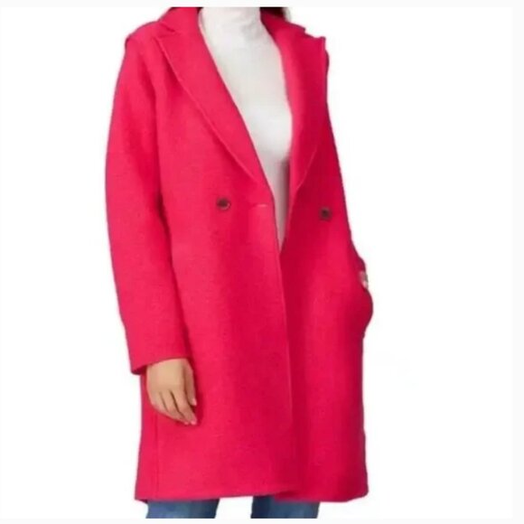 J.Crew Daphne boiled wool coat dark pink size 6 - Picture 1 of 16